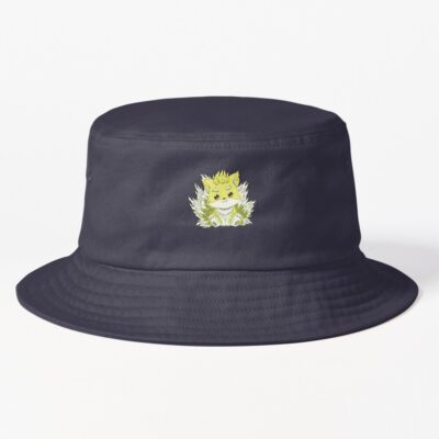 Cute Ponta In Ukiyo E A Traditional Japanese Art Style With Pastel Color From Skeleton Knight In Another World Or Gaikotsu Kishi Sama Anime Show Bucket Hat