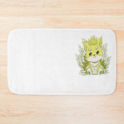 Cute Ponta In Ukiyo E A Traditional Japanese Art Style With Pastel Color From Skeleton Knight In Another World Or Gaikotsu Kishi Sama Anime Show Bath Mat