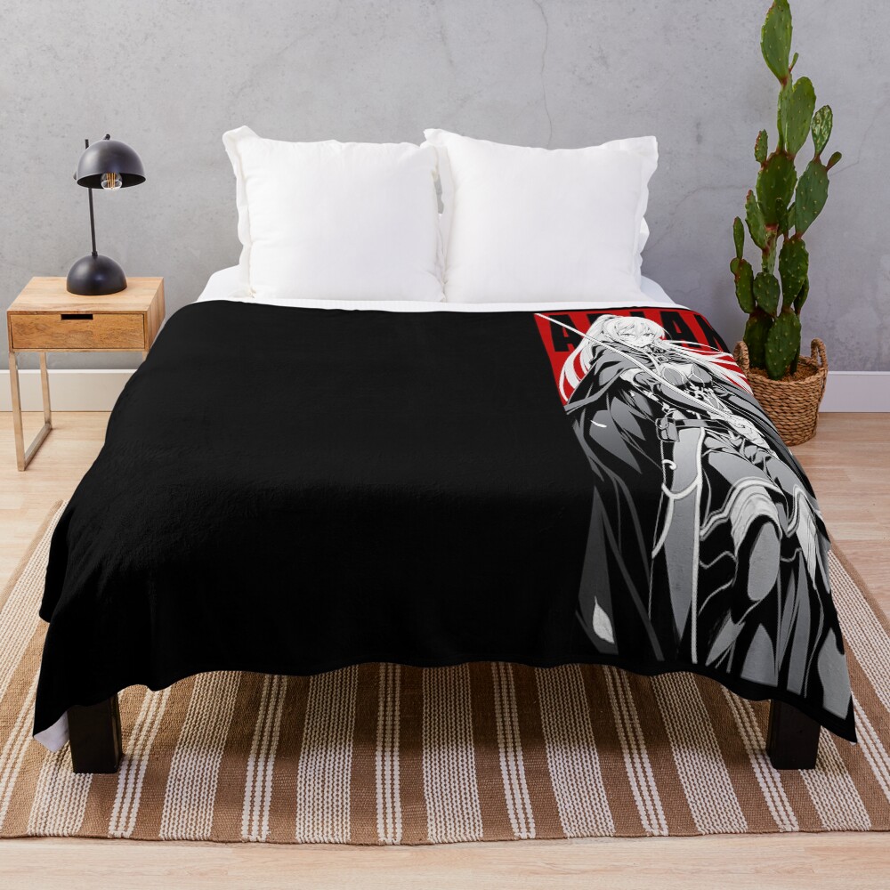 Ariane Skeleton Knight In Another World Throw Blanket