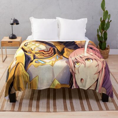 Skeleton Knight In Another World Arc And Arian Gulenis Maple Throw Blanket