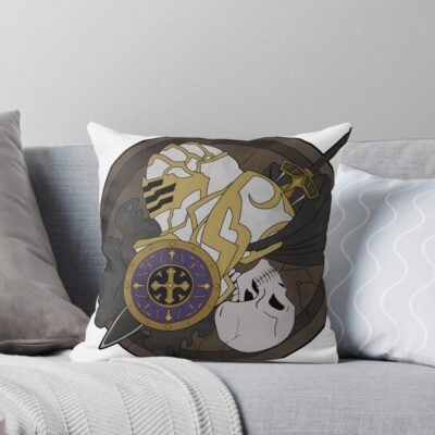 Skeleton Knight Throw Pillow