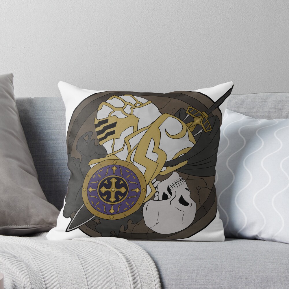 Skeleton Knight Throw Pillow